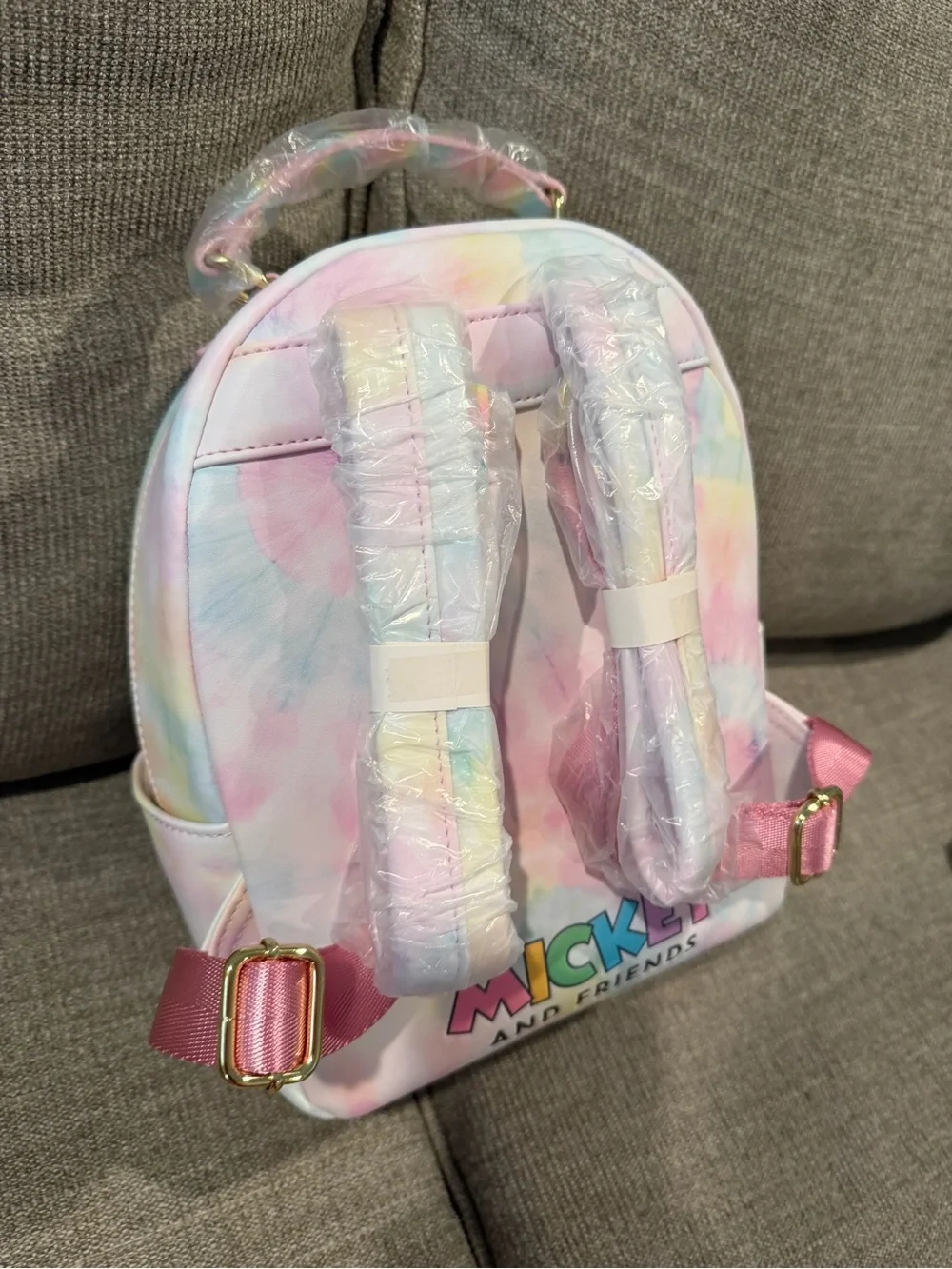 NEW- Loungefly Disney Pastel Minnie & Friends Kids Mini Backpack - Pink Tie-Dye